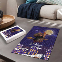 Italy Christmas Puzzle La Befana Flying Over Winter Night - Wonder Print Shop