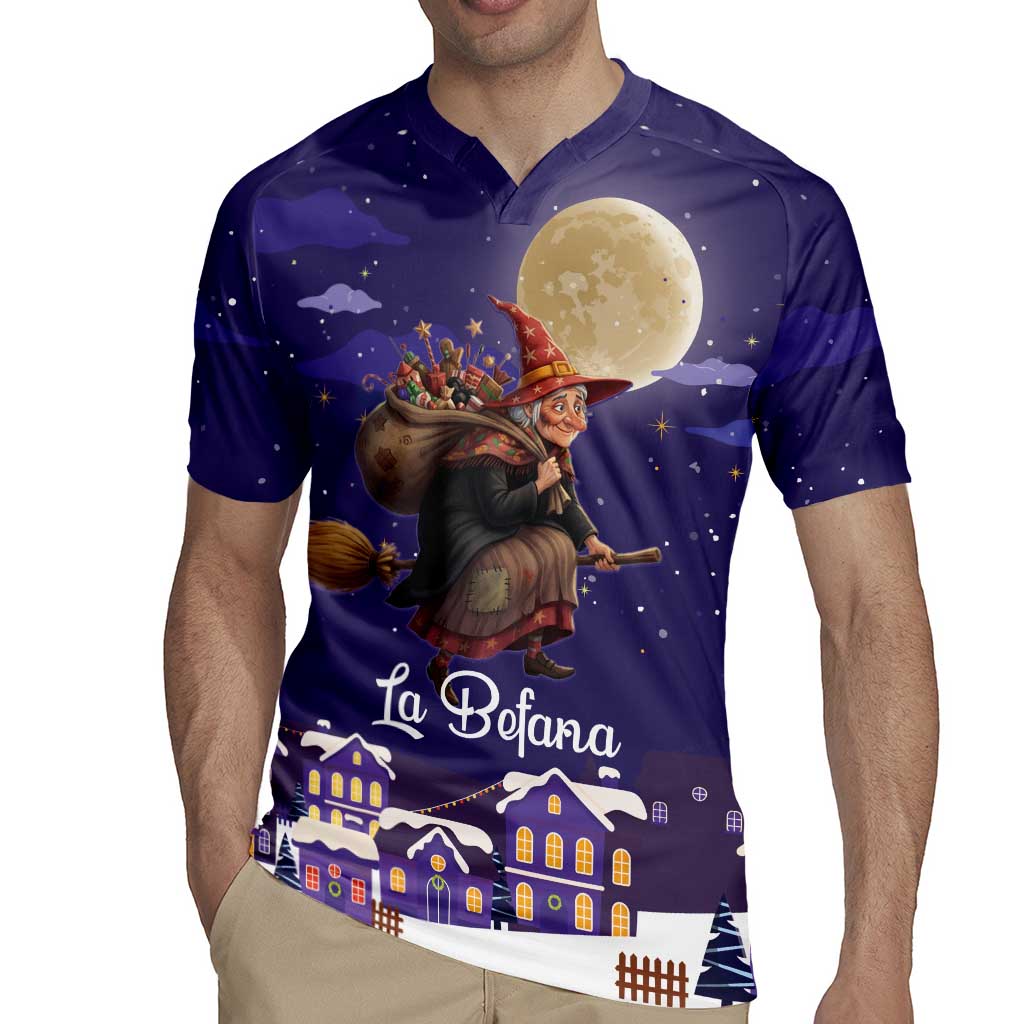 Italy Christmas Rugby Jersey La Befana Flying Over Winter Night - Wonder Print Shop