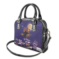 Italy Christmas Shoulder Handbag La Befana Flying Over Winter Night - Wonder Print Shop