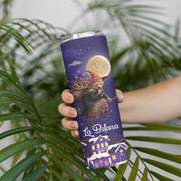 Italy Christmas Skinny Tumbler La Befana Flying Over Winter Night - Wonder Print Shop