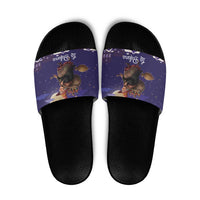 Italy Christmas Slide Sandals La Befana Flying Over Winter Night - Wonder Print Shop