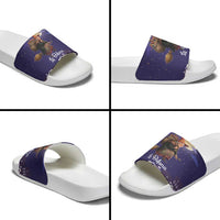 Italy Christmas Slide Sandals La Befana Flying Over Winter Night - Wonder Print Shop