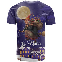 Italy Christmas T Shirt La Befana Flying Over Winter Night - Wonder Print Shop