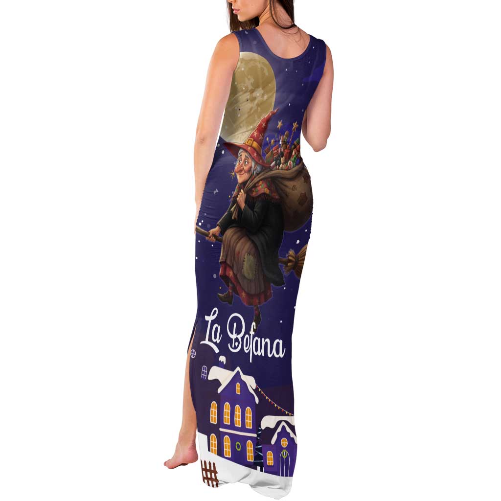 Italy Christmas Tank Maxi Dress La Befana Flying Over Winter Night - Wonder Print Shop