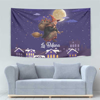 Italy Christmas Tapestry La Befana Flying Over Winter Night - Wonder Print Shop