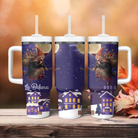 Italy Christmas Tumbler With Handle La Befana Flying Over Winter Night - Wonder Print Shop
