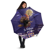 Italy Christmas Umbrella La Befana Flying Over Winter Night - Wonder Print Shop