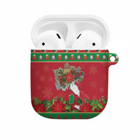 Italy Christmas AirPods Case Italian Map Poinsettia - Wonder Print Shop