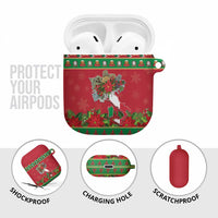 Italy Christmas AirPods Case Italian Map Poinsettia - Wonder Print Shop
