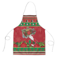 Italy Christmas Apron Italian Map Poinsettia - Wonder Print Shop
