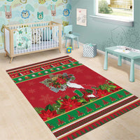Italy Christmas Area Rug Italian Map Poinsettia - Wonder Print Shop
