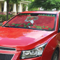 Italy Christmas Auto Sun Shade Italian Map Poinsettia - Wonder Print Shop
