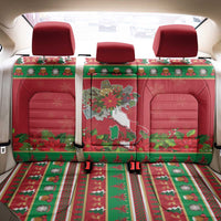 Italy Christmas Back Car Seat Cover Italian Map Poinsettia - Wonder Print Shop