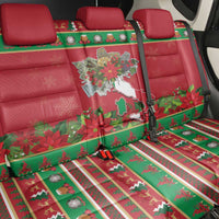 Italy Christmas Back Car Seat Cover Italian Map Poinsettia - Wonder Print Shop