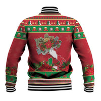 Italy Christmas Baseball Jacket Italian Map Poinsettia - Wonder Print Shop