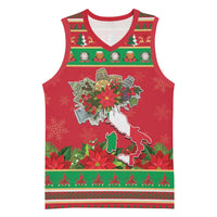 Italy Christmas Basketball Jersey Italian Map Poinsettia - Wonder Print Shop