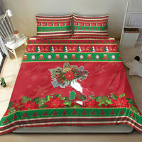 Italy Christmas Bedding Set Italian Map Poinsettia - Wonder Print Shop