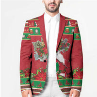 Italy Christmas Blazer Italian Map Poinsettia - Wonder Print Shop