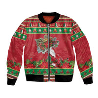 Italy Christmas Bomber Jacket Italian Map Poinsettia - Wonder Print Shop