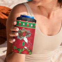 Italy Christmas 4 in 1 Can Cooler Tumbler Italian Map Poinsettia - Wonder Print Shop