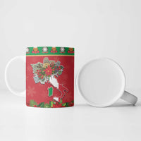 Italy Christmas Ceramic Mug Italian Map Poinsettia - Wonder Print Shop