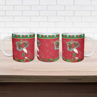 Italy Christmas Ceramic Mug Italian Map Poinsettia - Wonder Print Shop
