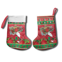 Italy Christmas Stocking Italian Map Poinsettia - Wonder Print Shop