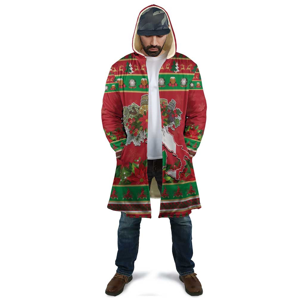 Italy Christmas Cloak Italian Map Poinsettia - Wonder Print Shop