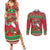Italy Christmas Couples Matching Summer Maxi Dress and Long Sleeve Button Shirt Italian Map Poinsettia - Wonder Print Shop