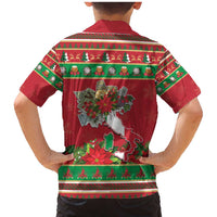 Italy Christmas Family Matching Mermaid Dress and Hawaiian Shirt Italian Map Poinsettia - Wonder Print Shop