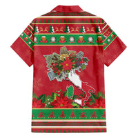 Italy Christmas Family Matching Off The Shoulder Long Sleeve Dress and Hawaiian Shirt Italian Map Poinsettia - Wonder Print Shop