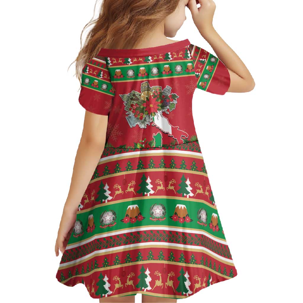 Italy Christmas Family Matching Off Shoulder Maxi Dress and Hawaiian Shirt Italian Map Poinsettia - Wonder Print Shop