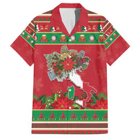 Italy Christmas Family Matching Off Shoulder Maxi Dress and Hawaiian Shirt Italian Map Poinsettia - Wonder Print Shop
