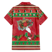 Italy Christmas Family Matching Off Shoulder Maxi Dress and Hawaiian Shirt Italian Map Poinsettia - Wonder Print Shop