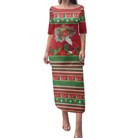 Italy Christmas Family Matching Puletasi and Hawaiian Shirt Italian Map Poinsettia - Wonder Print Shop