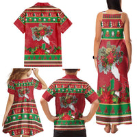 Italy Christmas Family Matching Tank Maxi Dress and Hawaiian Shirt Italian Map Poinsettia - Wonder Print Shop