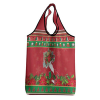 Italy Christmas Grocery Bag Italian Map Poinsettia - Wonder Print Shop