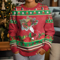 Italy Christmas Kid Ugly Christmas Sweater Italian Map Poinsettia - Wonder Print Shop