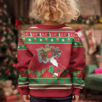 Italy Christmas Kid Ugly Christmas Sweater Italian Map Poinsettia - Wonder Print Shop