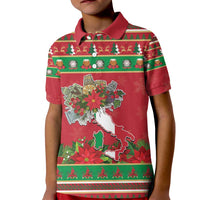 Italy Christmas Kid Polo Shirt Italian Map Poinsettia - Wonder Print Shop