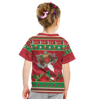 Italy Christmas Kid T Shirt Italian Map Poinsettia - Wonder Print Shop