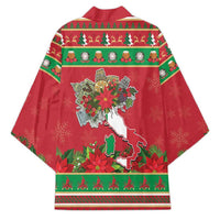Italy Christmas Kimono Italian Map Poinsettia - Wonder Print Shop