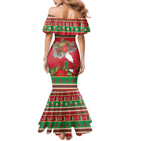Italy Christmas Mermaid Dress Italian Map Poinsettia - Wonder Print Shop
