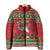 Italy Christmas Padded Jacket Italian Map Poinsettia - Wonder Print Shop