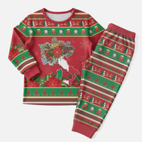 Italy Christmas Pajama Set Italian Map Poinsettia - Wonder Print Shop