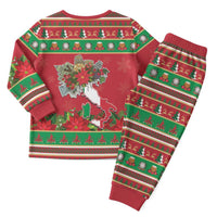 Italy Christmas Pajama Set Italian Map Poinsettia - Wonder Print Shop