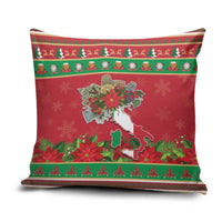 Italy Christmas Pillow Cover Italian Map Poinsettia - Wonder Print Shop