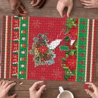 Italy Christmas Puzzle Italian Map Poinsettia - Wonder Print Shop