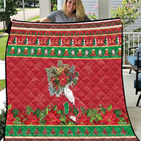 Italy Christmas Quilt Italian Map Poinsettia - Wonder Print Shop