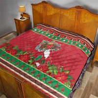 Italy Christmas Quilt Italian Map Poinsettia - Wonder Print Shop